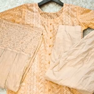 NEW Indian Pakistani 3 Piece Outfit - Salwar Kameez and Duppata Chikinkari Lawn